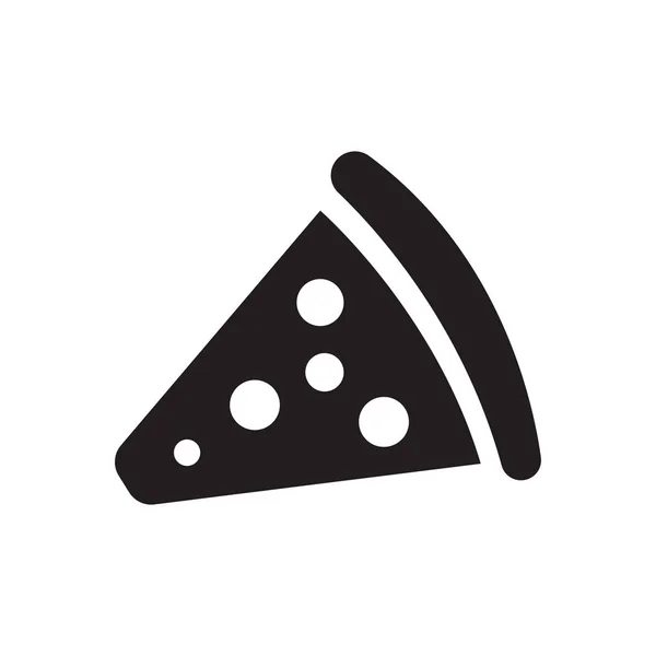 Pizza Slice Icon Concept Белом Фоне — стоковое фото