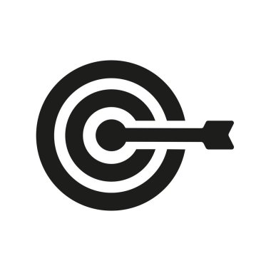 Hedef simgesi kavramı beyaz arka plan üzerinde