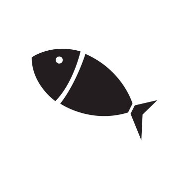 Beyaz arka plan üzerinde balık simgesi kavramı yemek