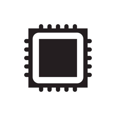 İşlemci simgesi kavramı beyaz arka plan üzerinde