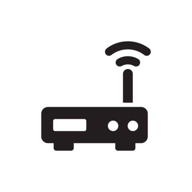Beyaz arka plan üzerinde modem yönlendirici simgesi kavramı