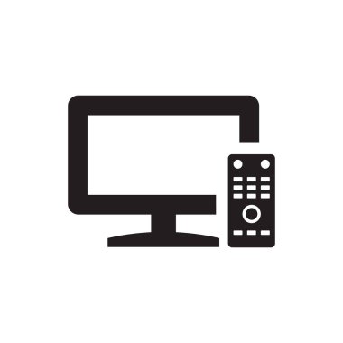 Beyaz arka plan üzerinde TV Ayarla simgesini kavramı
