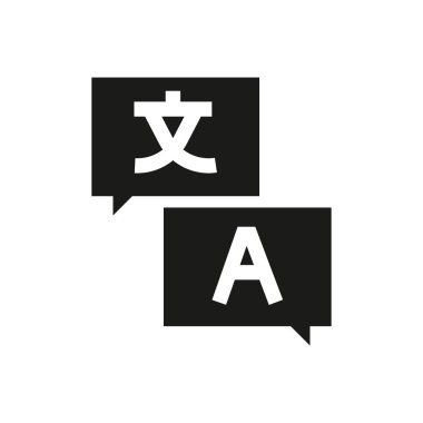 Beyaz arka plan üzerinde dil simgesini kavramı