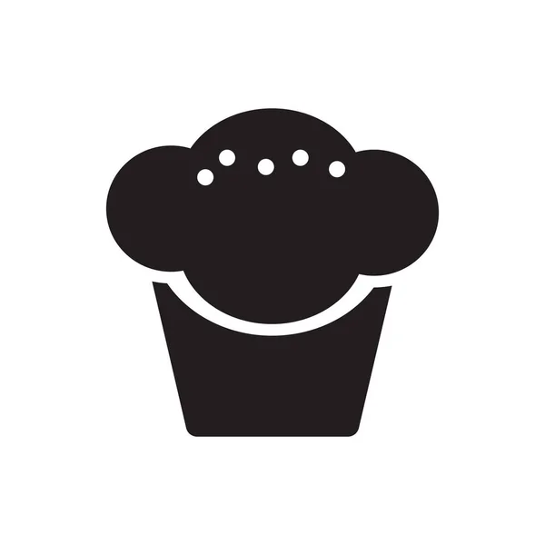 Muffin Ikonen Koncept Vit Bakgrund — Stockfoto