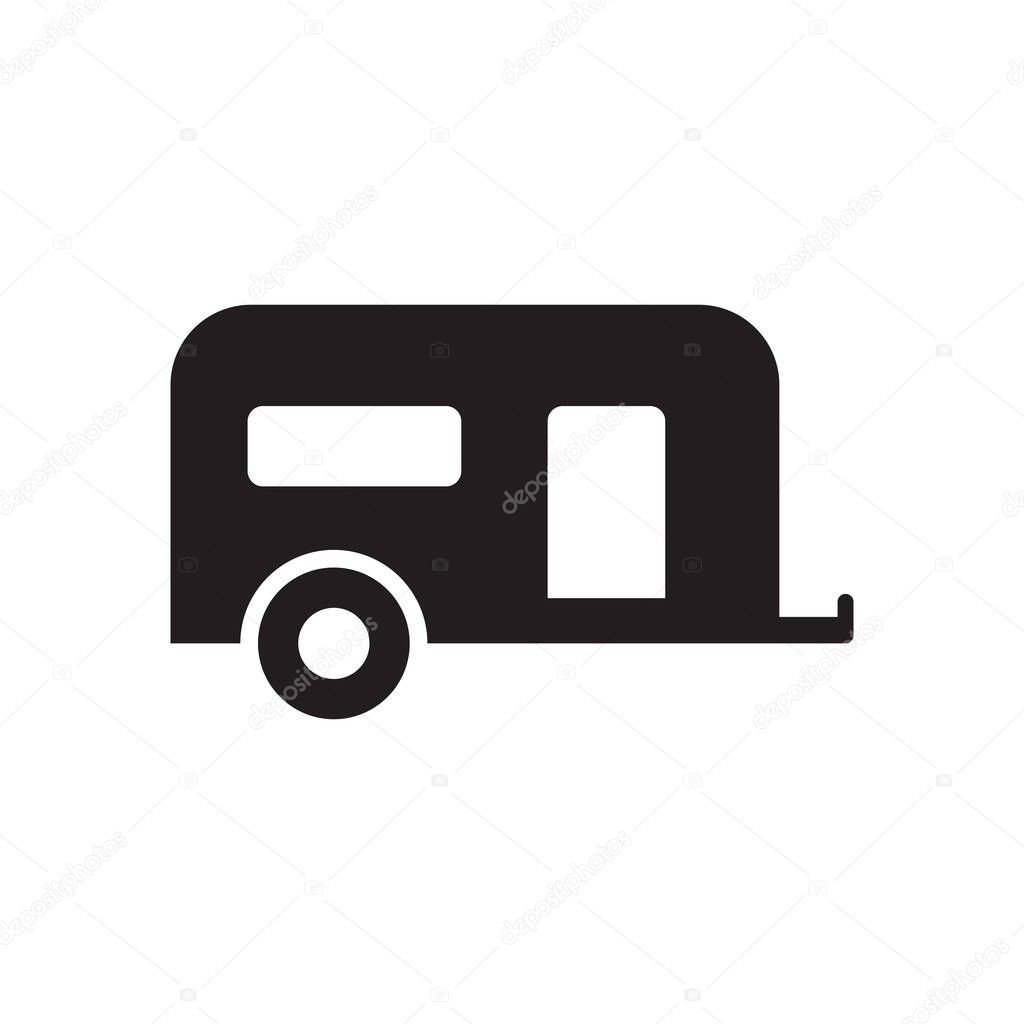 CAMPERVAN ICON CONCEPT on white background