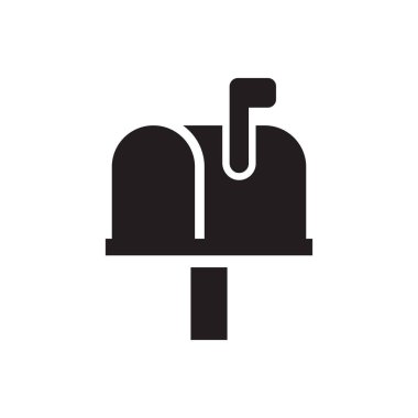 Beyaz arka plan üzerinde posta kutusu simgesini kavramı