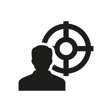 Beyaz arka plan üzerinde kafa Hunt simgesi kavramı