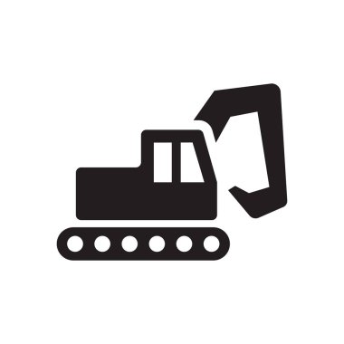 Ekskavatör simgesi beyaz arka plan üzerinde izole kavramı