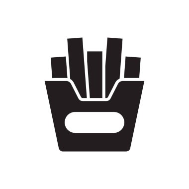 Kızarmış cips simgesi beyaz arka plan üzerinde izole kavramı