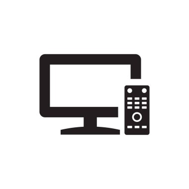 Akıllı Tv simgesi beyaz arka plan üzerinde izole kavramı
