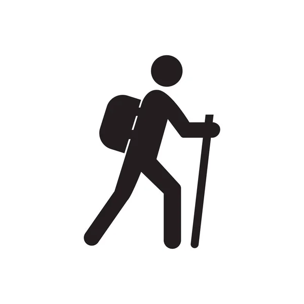 Hiking Icon Concept Изолирован Белом Фоне — стоковое фото