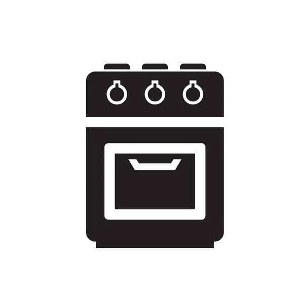 烤箱图标概念查出在白色背景 — 图库照片