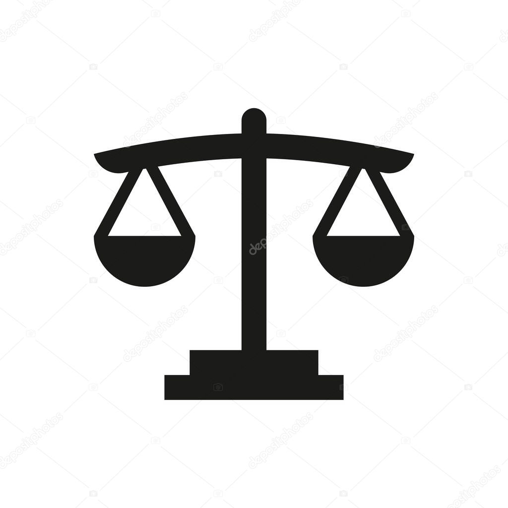 JUSTICE ICON CONCEPT isolated on white background