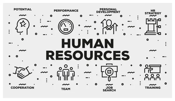 Human Resources Line Icon Set — Stock Photo, Image