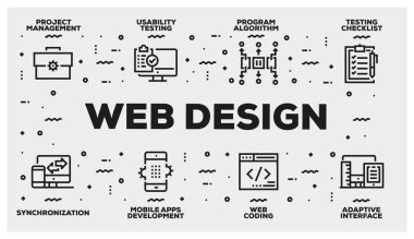 Web Tasarım çizgi Icon Set