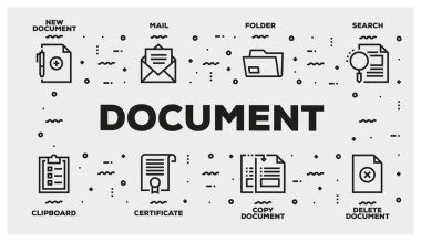 Belge satırı Icon Set