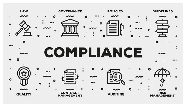 Compliance Line Icon Set — Stock Photo, Image