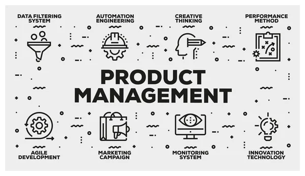 Product Management Line Icon Set — Stock Photo, Image