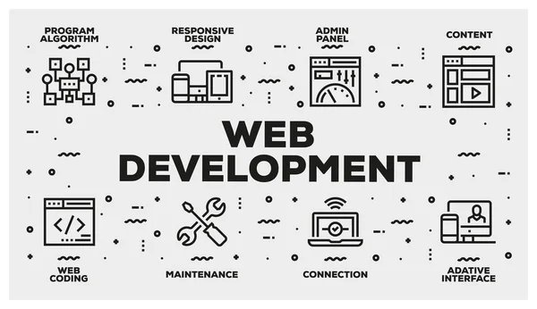 Ikona Sieci Web Development Line — Zdjęcie stockowe