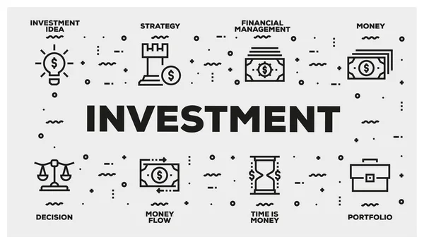 Investment Line Icon Set — Stock Photo, Image