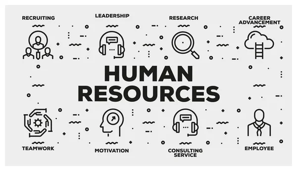 Human Resources Line Icon Set — Stock Photo, Image