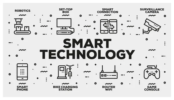 Technology Smart Line Icon Set — Stok Foto