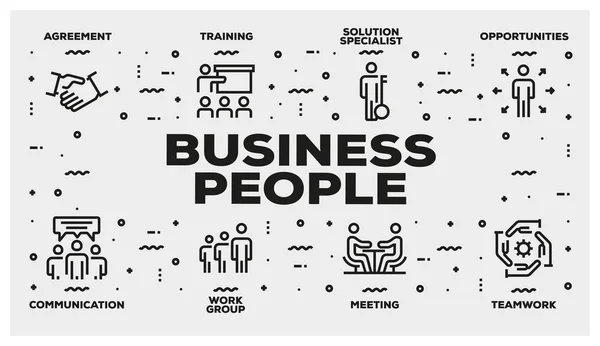BUSINESS PEOPLE LINE ICON SET