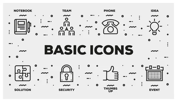 Основні Іконки Лінія Icon Set — стокове фото