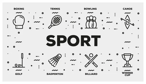 Sport Line Icon Gesetzt — Stockfoto