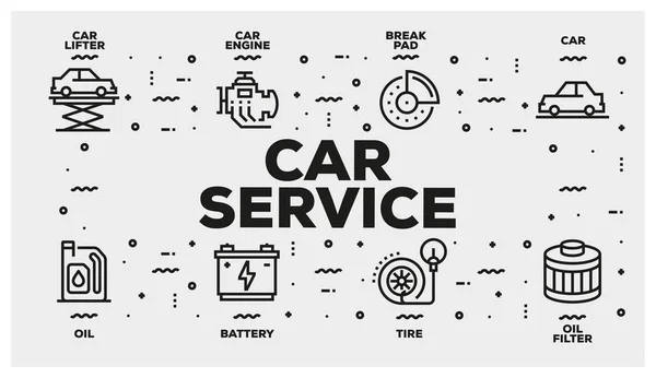 Car Service Line Icon Set — Stock Photo, Image