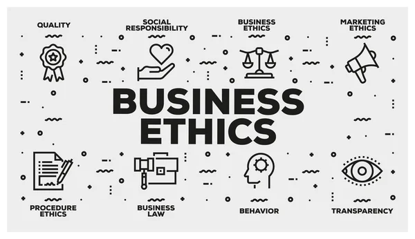 BUSINESS ETHICS LINE ICON SET