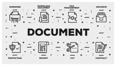 Belge satırı Icon Set