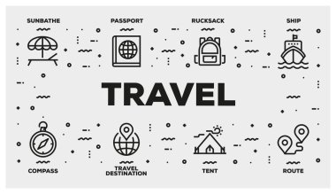 Seyahat hattı Icon set