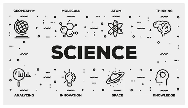 Set Iconos Línea Ciencia — Foto de Stock