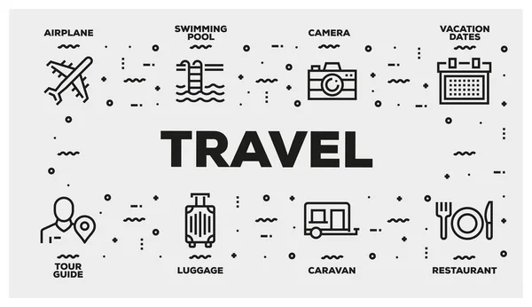 Travel Line Icon Set — Stock Photo, Image