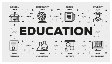 Eğitim satır Icon set