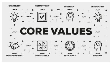 Çekirdek değerler satır Icon Set