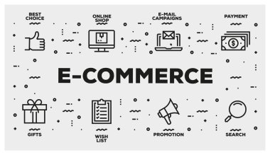 E-ticaret satır Icon set