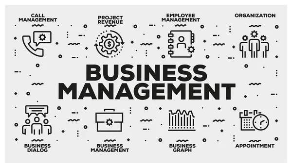Business Management Line Icon Set — Stok Foto