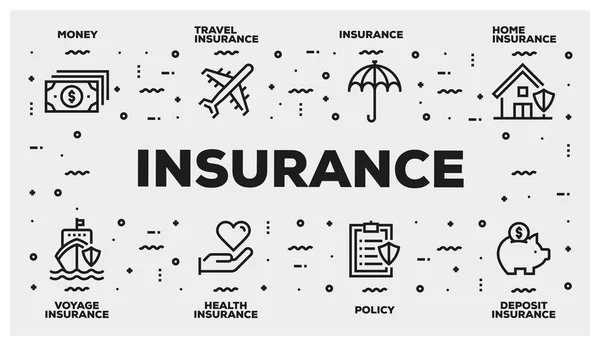 INSURANCE LINE ICON SET