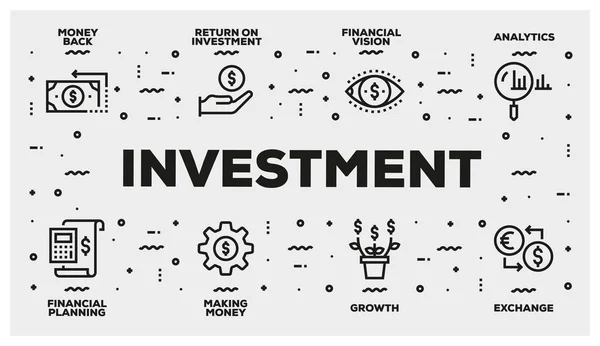 Investment Line Icon Set — Stock Photo, Image