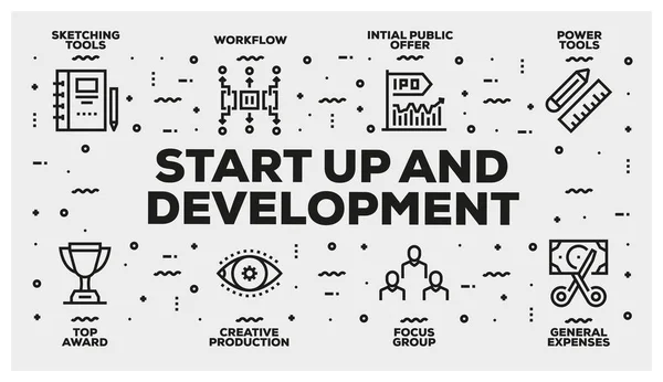 Start Development Line Icon Set — Stock Photo, Image