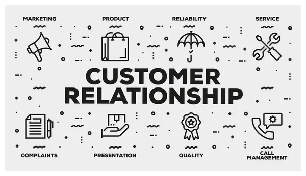 Customer Relationship Line Icon Set — Stock Photo, Image