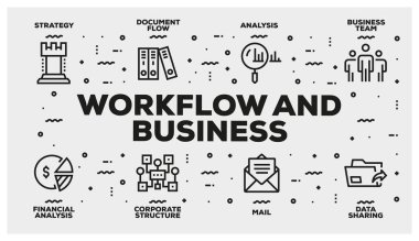 İş akışı ve iş hattı Icon Set