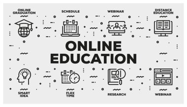 Online eğitim satır Icon Set