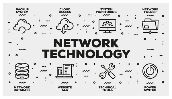 Symbolset Für Netzwerktechnologie — Stockfoto