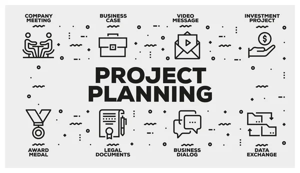 Project Planning Line Icon Set — Stock Photo, Image