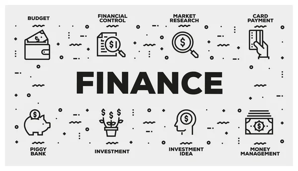Finance Line Icon Set Ilustración — Foto de Stock