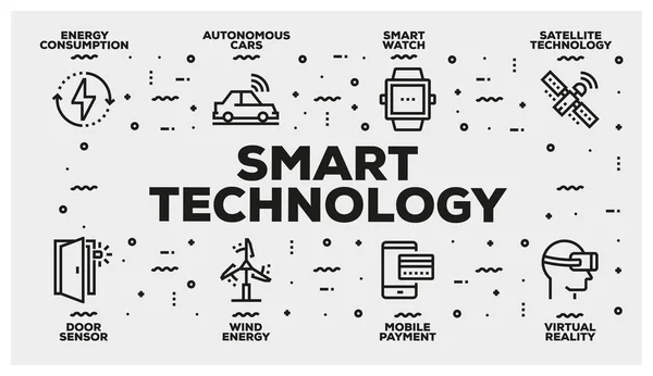 Technology Smart Line Icon Set — Stok Foto