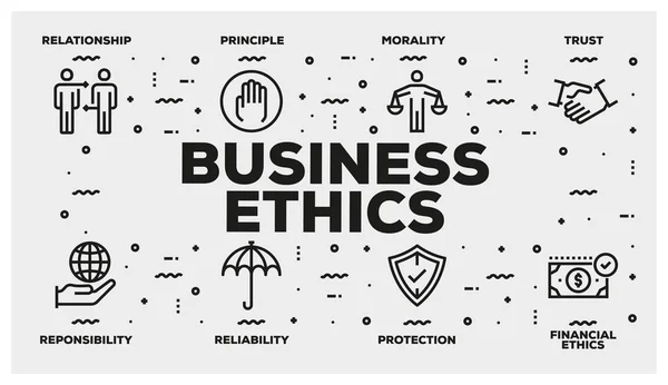 Business Ethics Line Icon Set — Stockfoto